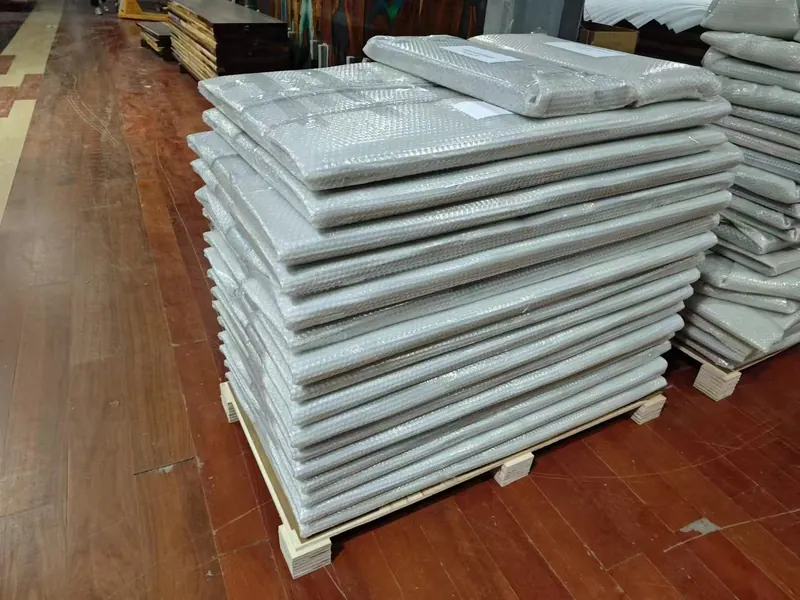 Bubble wrapped countertops ready for international shipping