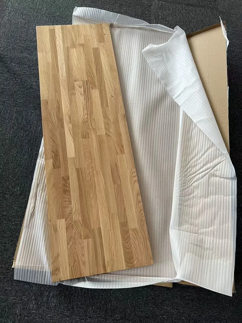 Oak countertop packed with protective foam and carton